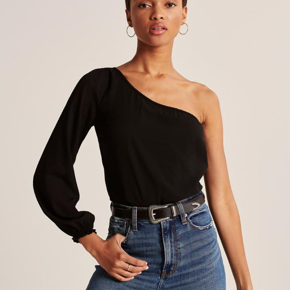 Abercrombie & Fitch Black One-Sleeve Top